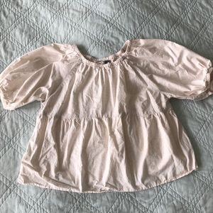 Beautiful poof puff sleeve summer light weight shirt cream color